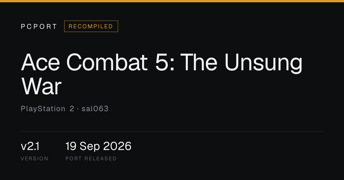 Ace Combat 5: The Unsung War — Recompiled | PCPort