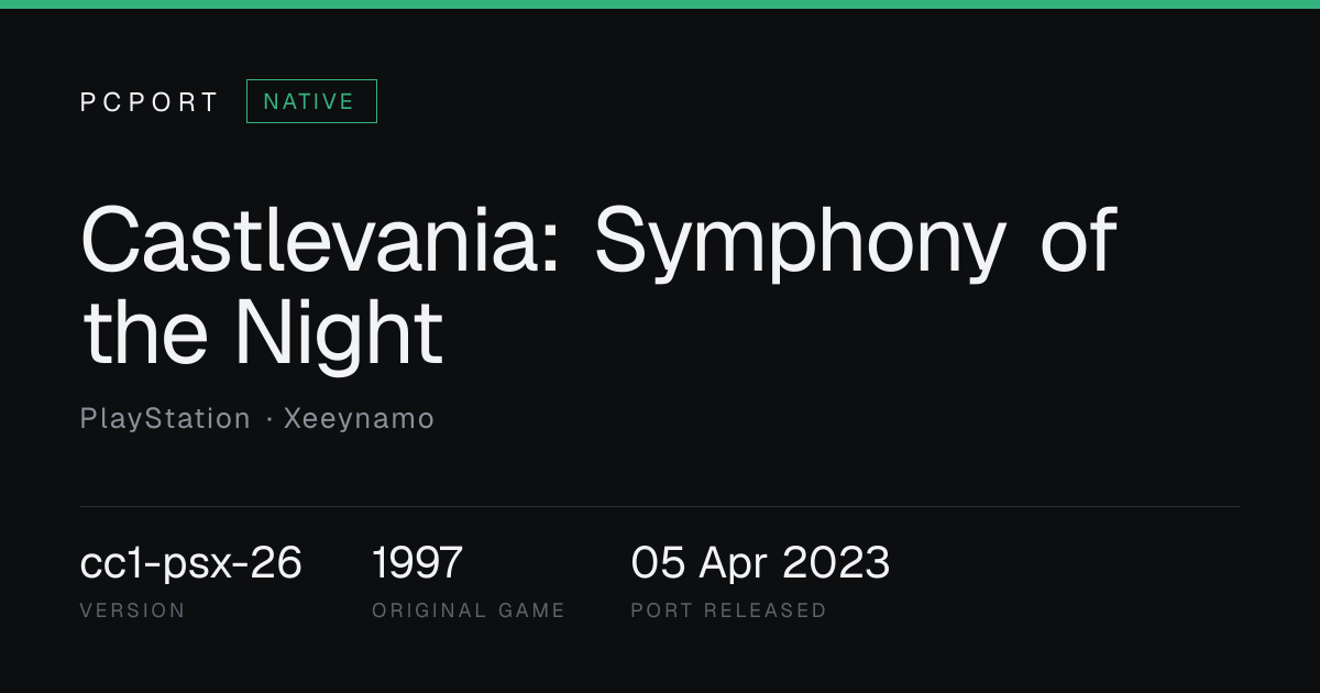 Castlevania: Symphony of the Night PC Port — Native | PCPort