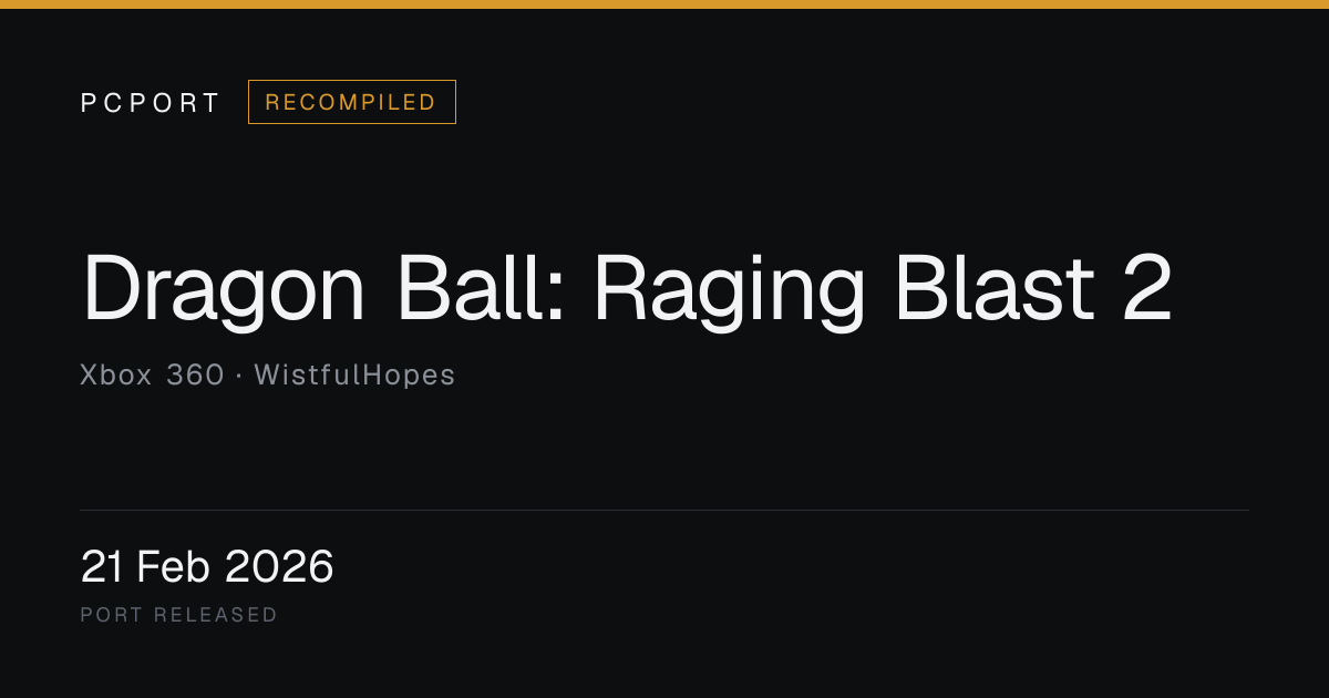 Dragon Ball: Raging Blast 2 PC Port — Recompiled | PCPort