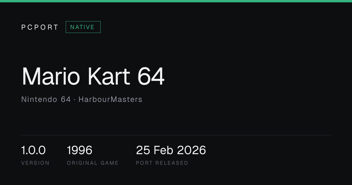 Mario Kart 64 PC Port — Native | PCPort