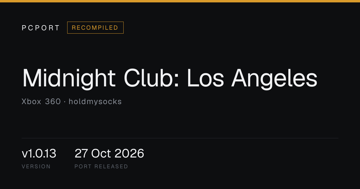 Midnight Club: Los Angeles PC Port — Recompiled | PCPort