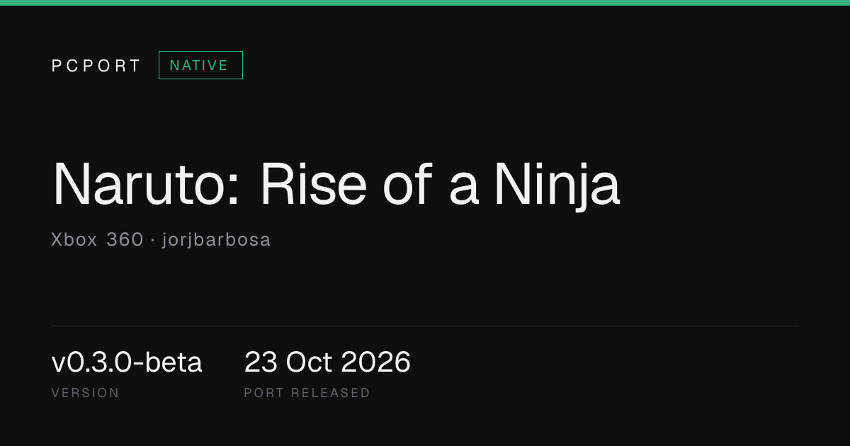 Naruto: Rise of a Ninja PC Port — Native | PCPort