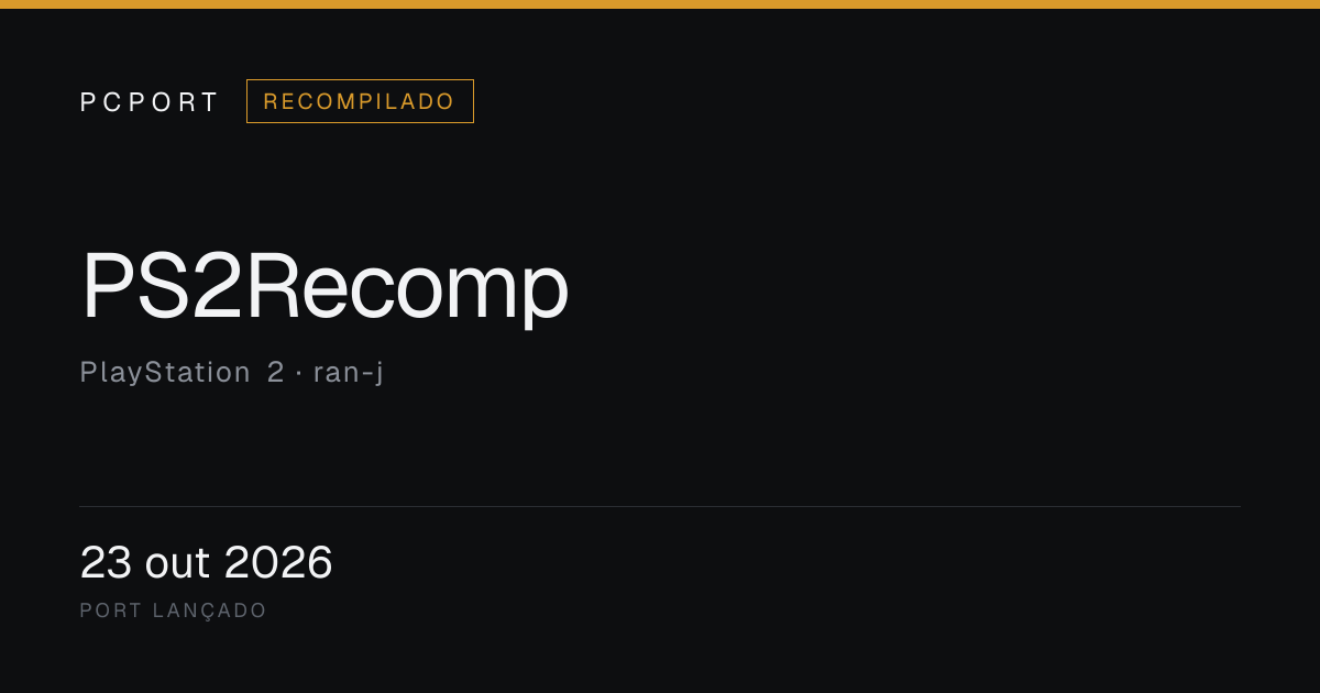 PS2Recomp — Recompilado | PCPort